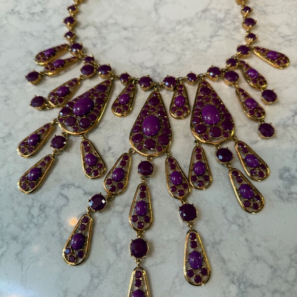 Kate Spade PURPLE Paisley Park Statement Bib Necklace - Never Worn - Picture 2 of 5